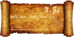 Nádor Zsófia névjegykártya