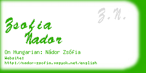 zsofia nador business card