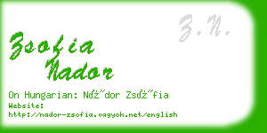 zsofia nador business card